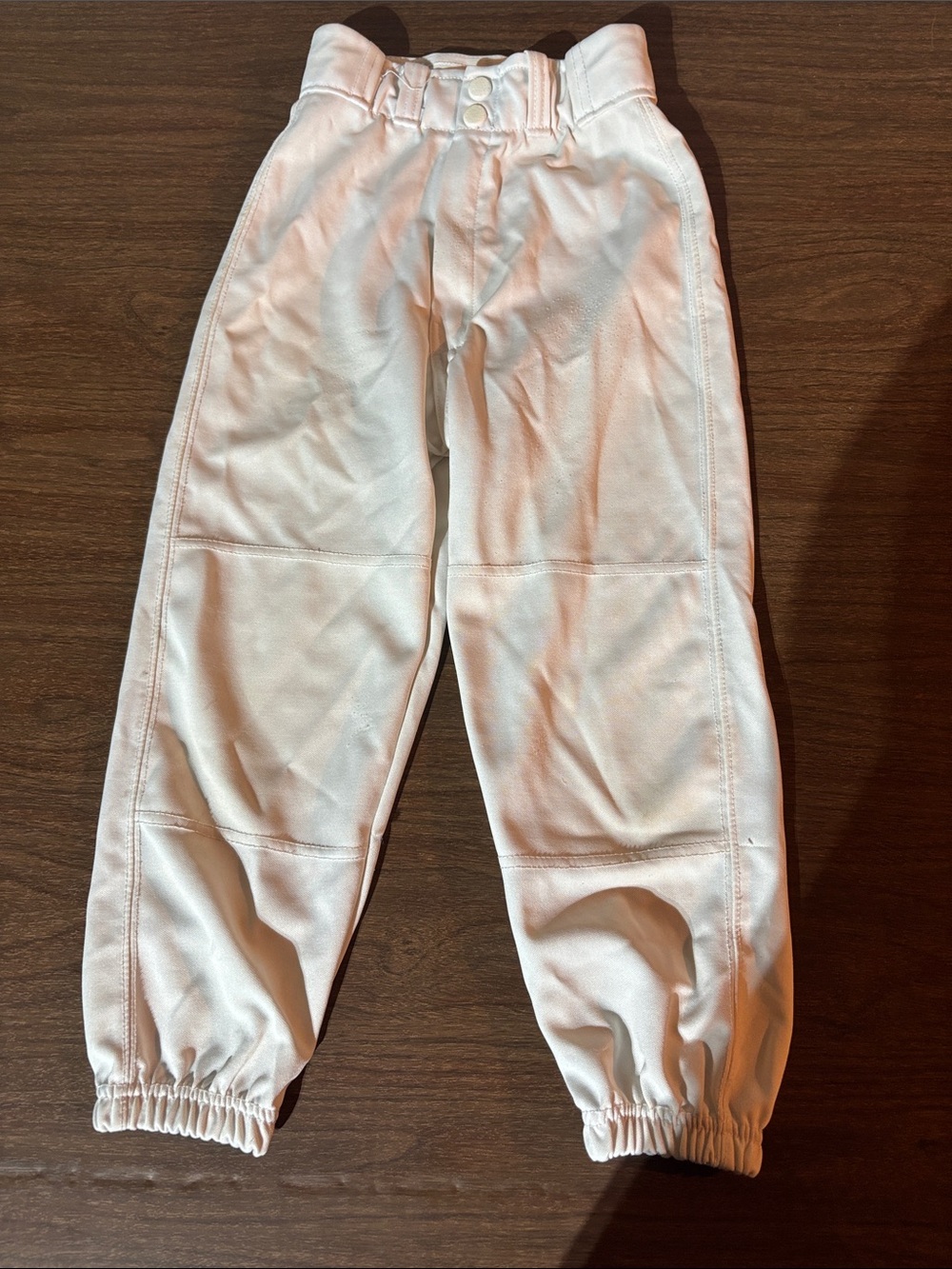 Kids Franklin White Baseball Pants with Elastic Ankles